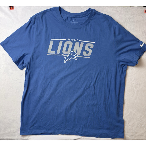 Detroit Lions The Nike Tee Mens XXL Blue Short Sleeve Cotton - Picture 1 of 7